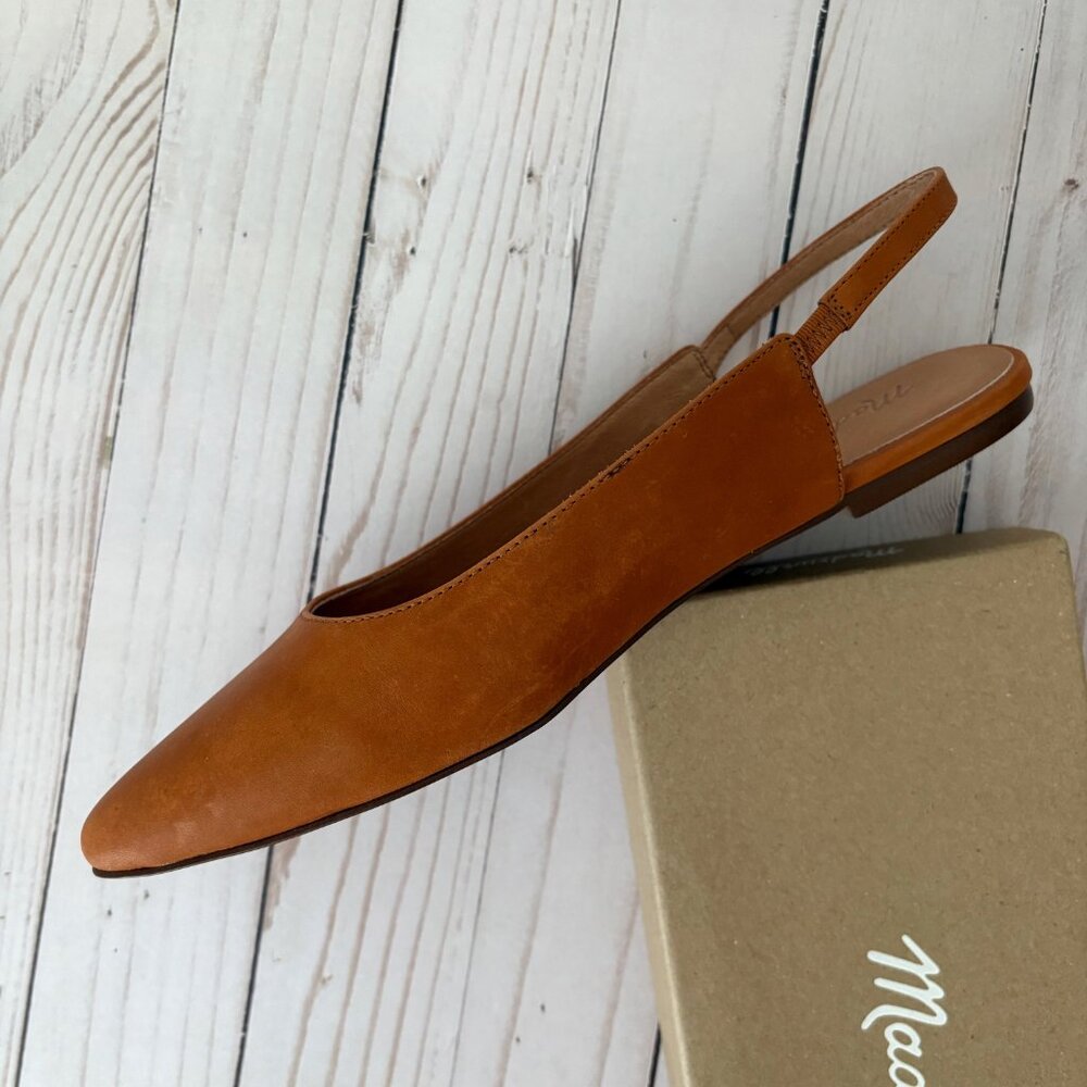 Madewell Margot Slingback, Leather, English Saddle, sz 8